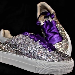 Betsy Johnson rhinestone bridal sneakers sz 8